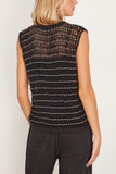 Beaded Crochet Sweater Vest in Black/Silver