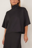Rosetta Getty Tops Boxy Turtleneck Top in Black Rosetta Getty Boxy Turtleneck Top in Black