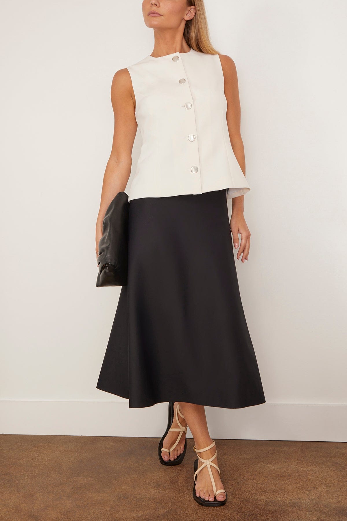 Rosetta Getty Skirts Pull On Flared Skirt in Black Rosetta Getty Pull On Flared Skirt in Black