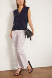 Rosetta Getty Pants Pull on Cropped Flare in Navy/Red Rosetta Getty Pull on Cropped Flare in Navy/Red
