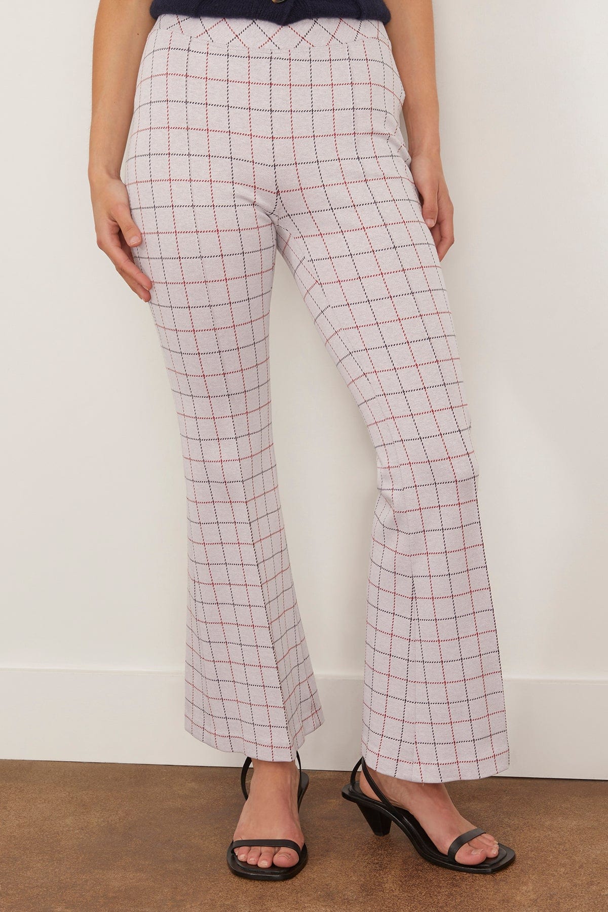Rosetta Getty Pants Pull on Cropped Flare in Navy/Red Rosetta Getty Pull on Cropped Flare in Navy/Red