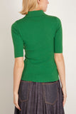 Rosetta Getty Tops Ribbed Polo Sweater in Green Rosetta Getty Ribbed Polo Sweater in Green