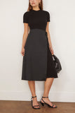 Rosetta Getty Casual Dresses Short Sleeve Apron Combo T-Shirt Dress in Black Rosetta Getty Short Sleeve Apron Combo T-Shirt Dress in Black