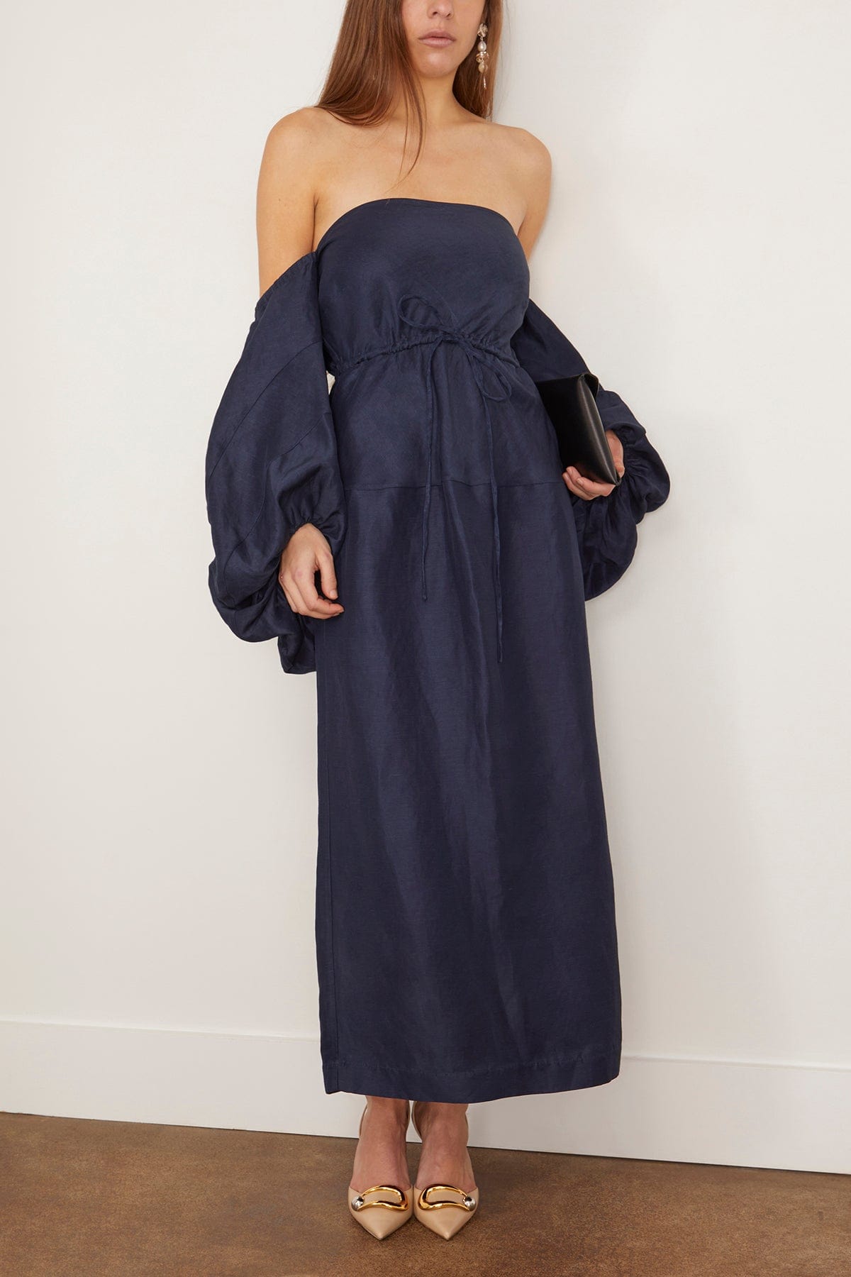 Rosie Assoulin Balloon-Sleeve Dress Navy 4 Rosie Assoulin Balloon-Sleeve Dress Navy 4