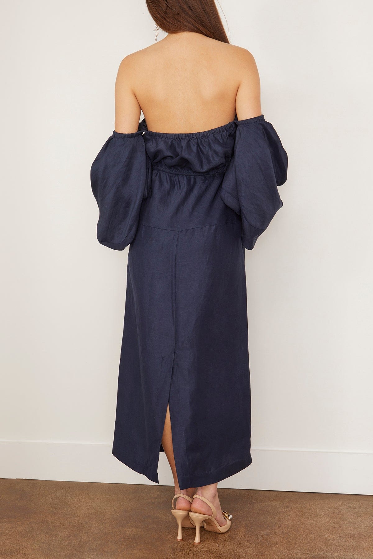 Rosie Assoulin Balloon-Sleeve Dress Navy 2