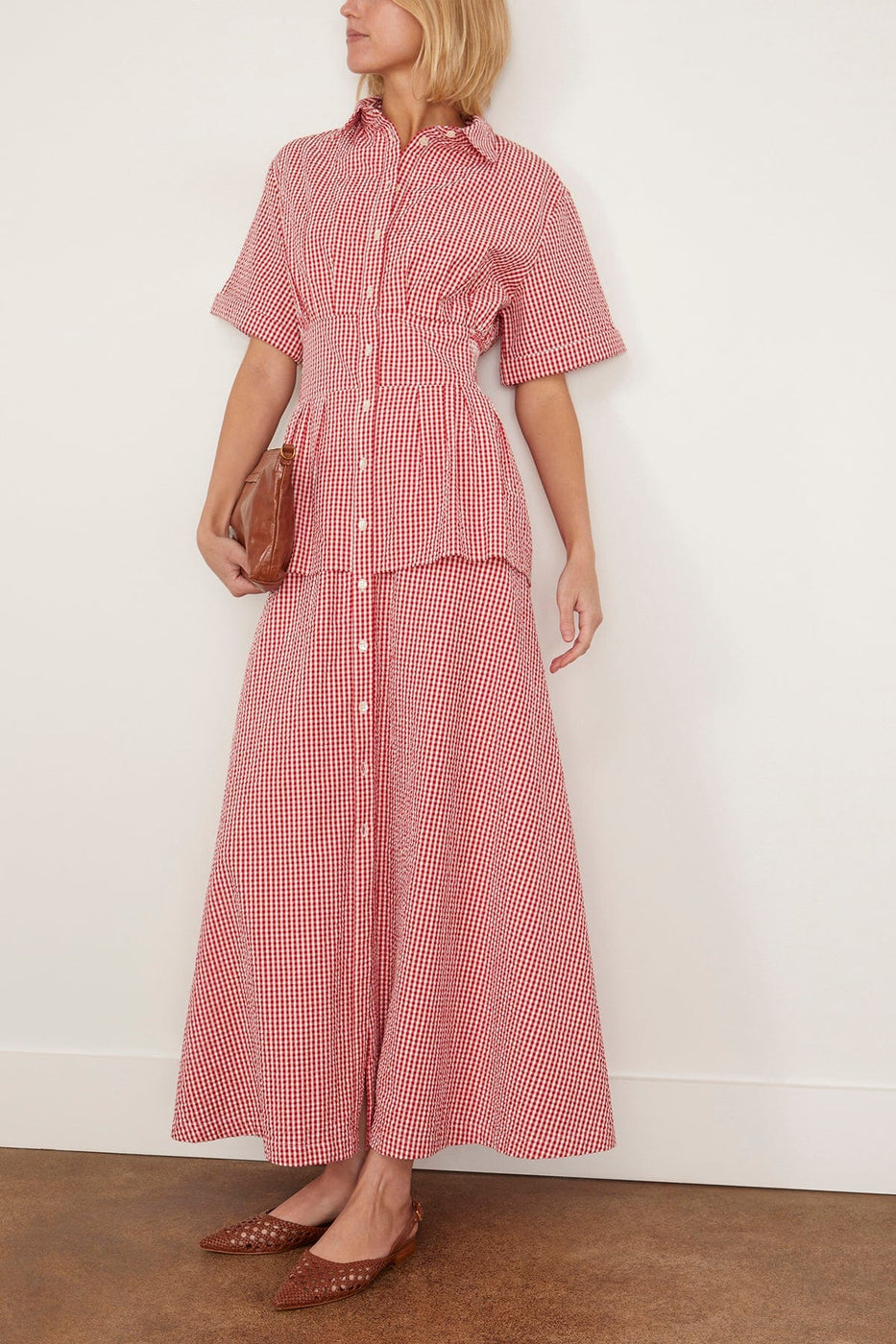 Rosie Assoulin Boogie Woogie Bugle Boy Dress in Red Gingham Hampden Clothing Rosie Assoulin Boogie Woogie Bugle Boy Dress in Red Gingham Hampden Clothing