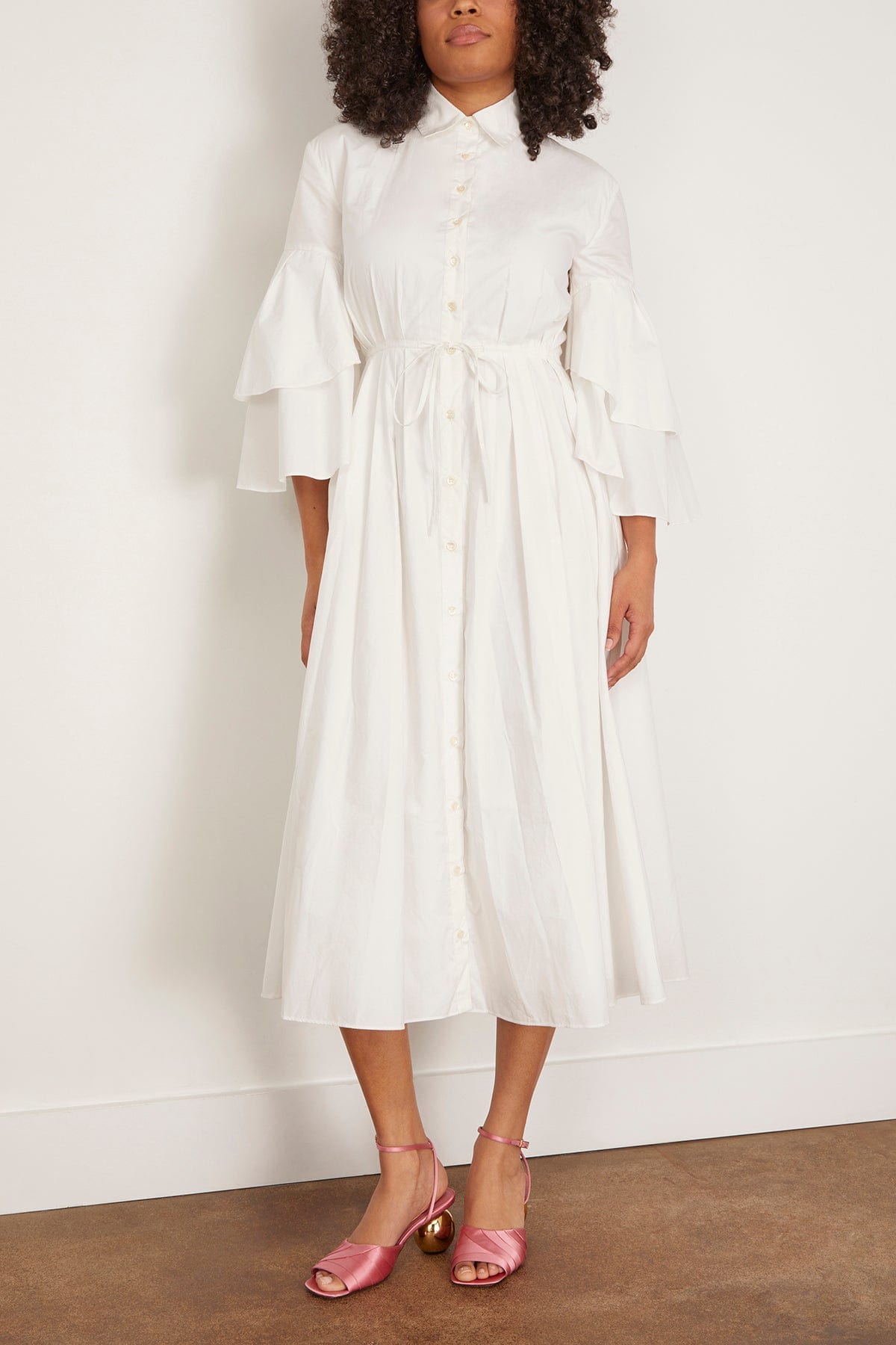 Rosie Assoulin - Rosie Assoulin Fiesta Shirt Dress in White 2 - Hampden Clothing Rosie Assoulin - Rosie Assoulin Fiesta Shirt Dress in White 2 - Hampden Clothing