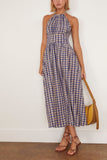 Rosie Assoulin Halter in the Name of Love in Navy Check