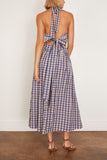 Rosie Assoulin Halter in the Name of Love in Navy Check