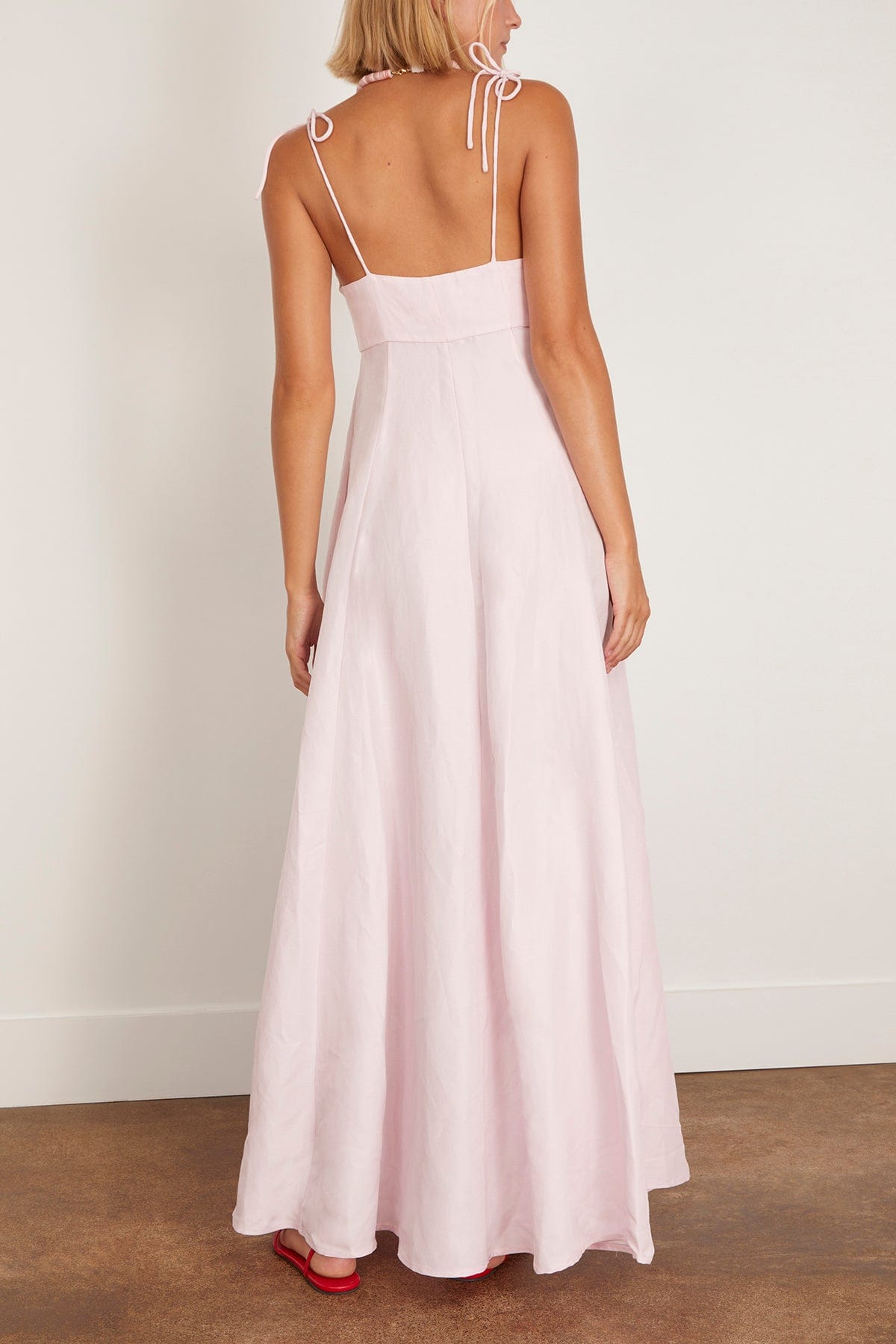 rosie assoulin garten party dress Rosie Assoulin High Garden Maxi Dress in Blush Hampden Clothing