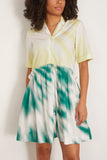 Rosie Assoulin Mini Gathered Shirtdress in Tie Dye