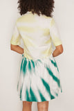 Rosie Assoulin Mini Gathered Shirtdress in Tie Dye