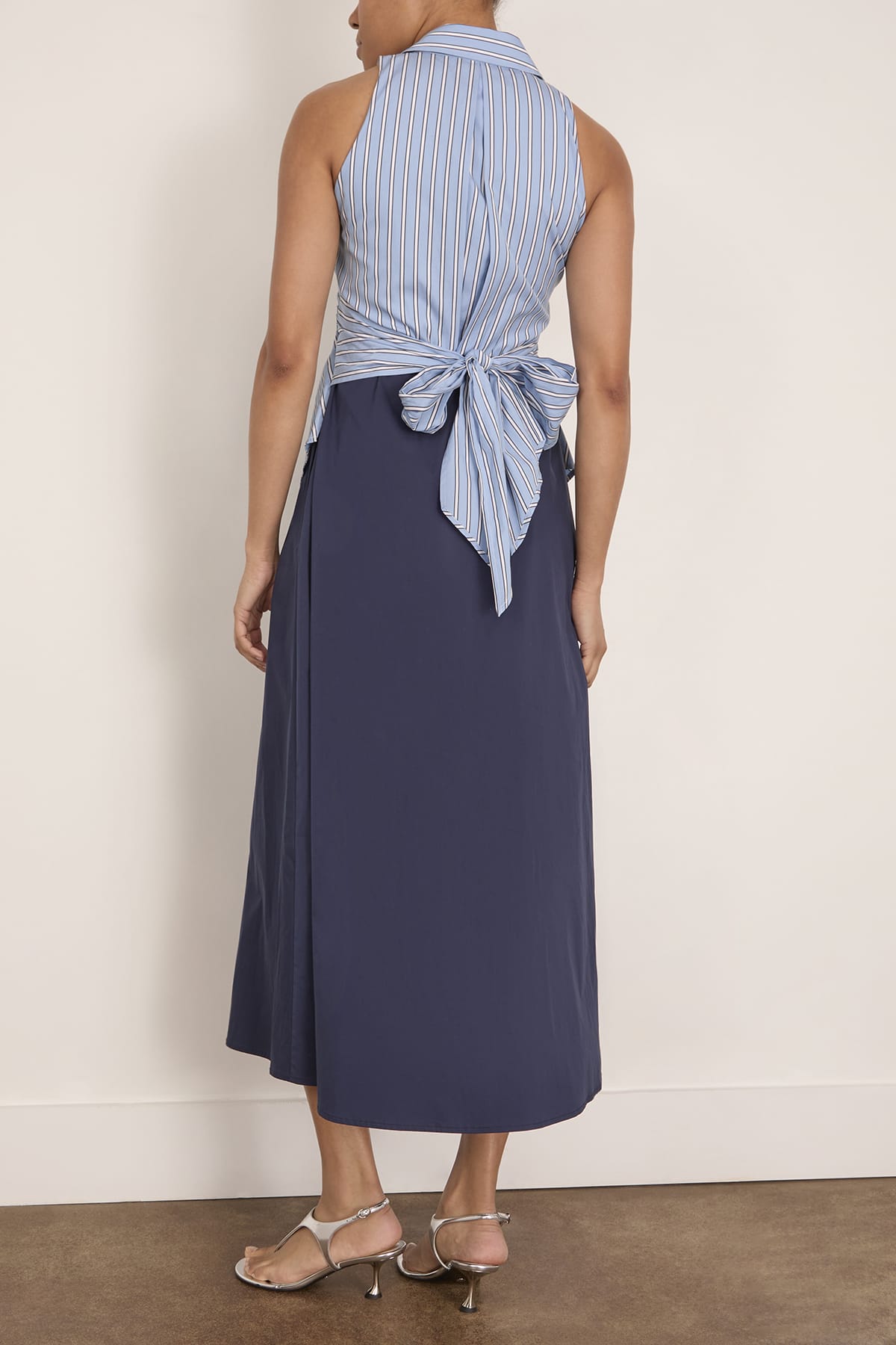 Tanya Taylor Hannah Dress in Cloudy Blue/Optic White