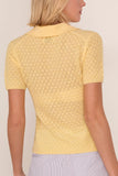 Tanya Taylor Pointelle Camilla Knit Top in Lemon Meringue
