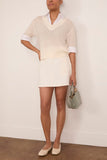 Tanya Taylor Esme Pointelle Knit Top in Cream