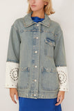 Sea Jackets Liam Pieced Denim Jacket in Blue SEA Liam Pieced Denim Jacket in Blue