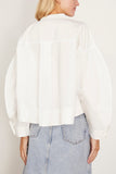 Sea Tops Liam Pieced Denim Oversized Shirt in White SEA Liam Pieced Denim Oversized Shirt in White