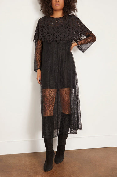 Sea Cocktail Dresses Vale Lace Long Sleeve Capelet Dress in Black SEA Vale Lace Long Sleeve Capelet Dress in Black