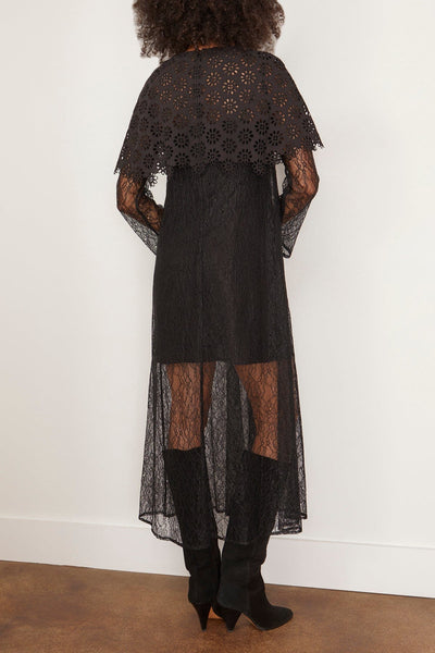 Sea Cocktail Dresses Vale Lace Long Sleeve Capelet Dress in Black SEA Vale Lace Long Sleeve Capelet Dress in Black