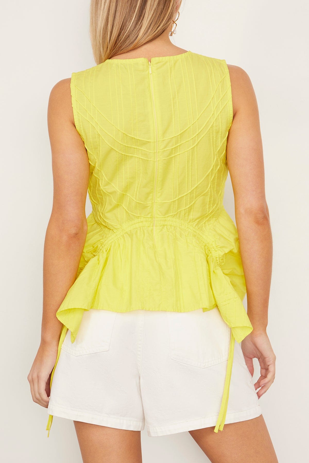 Sea Camden Cotton Poplin Tank Top in Yellow
