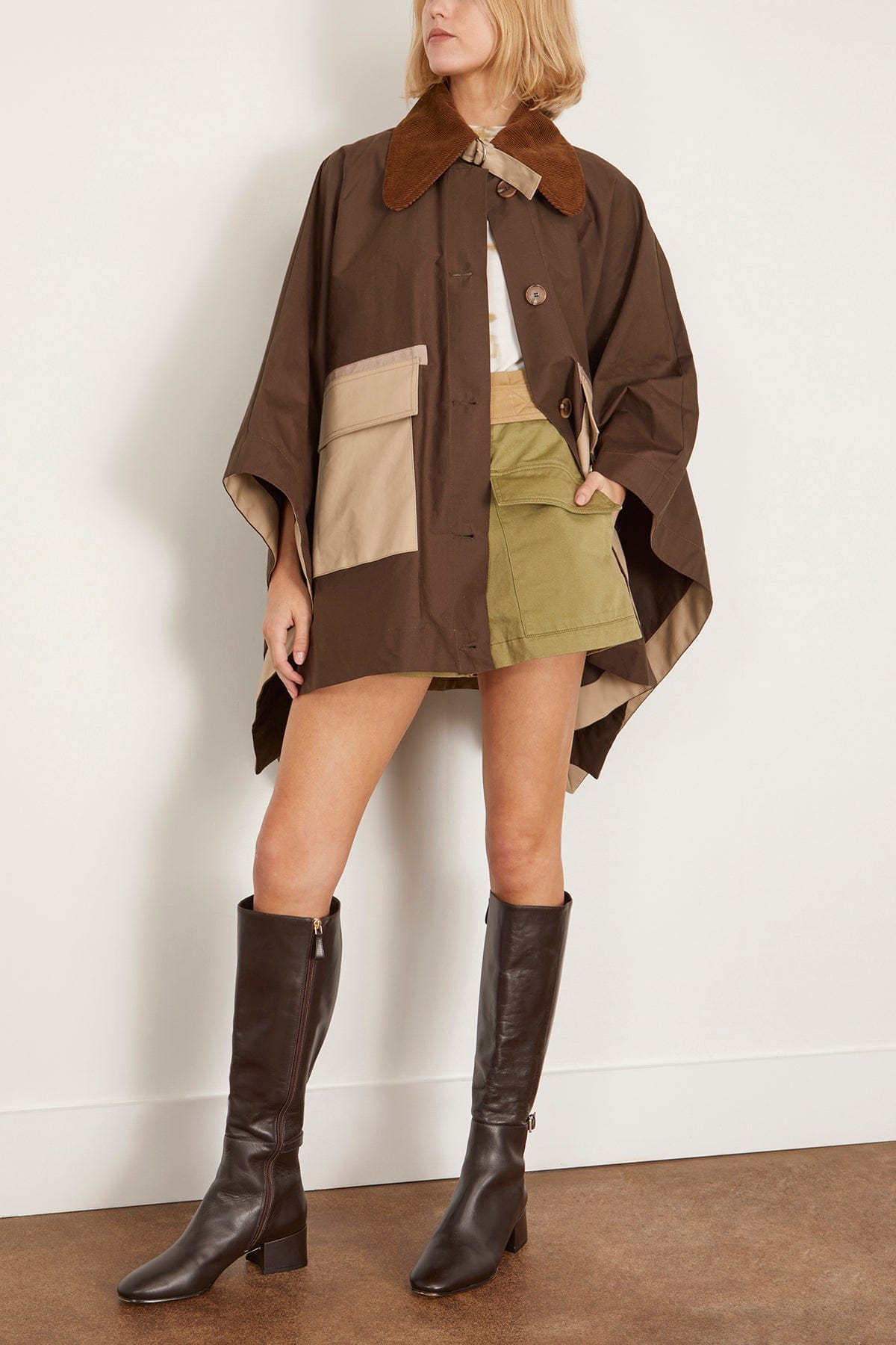 Sea Jackets Carolina Chino Poncho in Army SEA Carolina Chino Poncho in Army