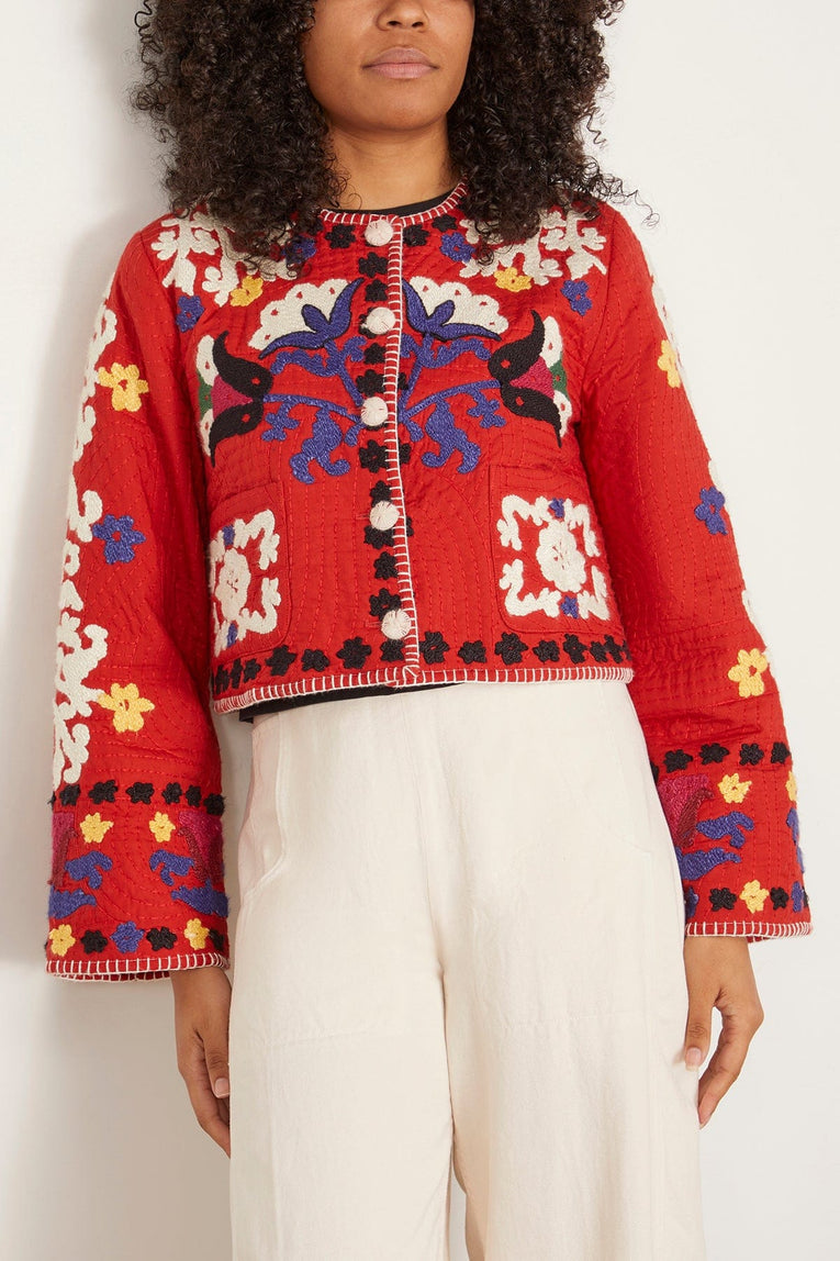 Sea Jackets Catrine Applique Jacket in Red Catrine Applique Jacket in Red