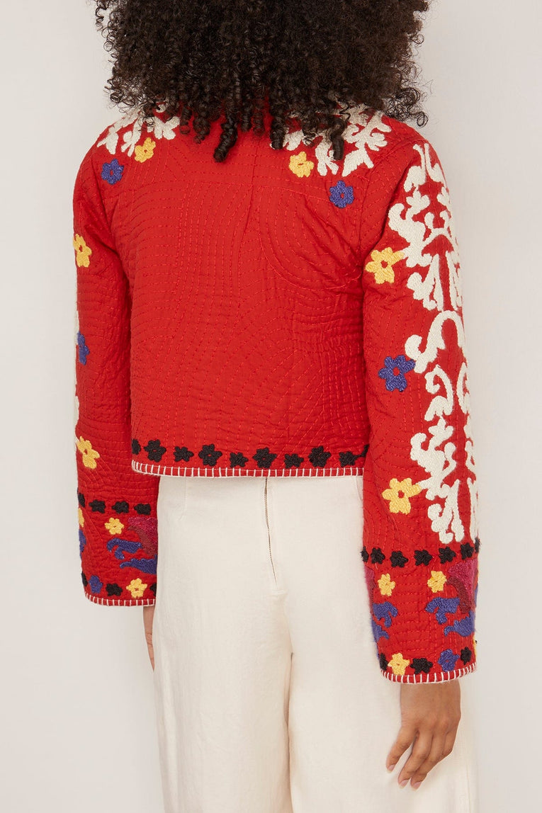 Sea Jackets Catrine Applique Jacket in Red Catrine Applique Jacket in Red