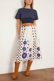 Sea Skirts Catrine Applique Midi Scallop Skirt in Blue Catrine Applique Midi Scallop Skirt in Blue