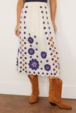 Sea Skirts Catrine Applique Midi Scallop Skirt in Blue Catrine Applique Midi Scallop Skirt in Blue