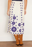 Sea Skirts Catrine Applique Midi Scallop Skirt in Blue Catrine Applique Midi Scallop Skirt in Blue