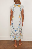 Sea Celia Embroidery Tank Midi Dress in Sky