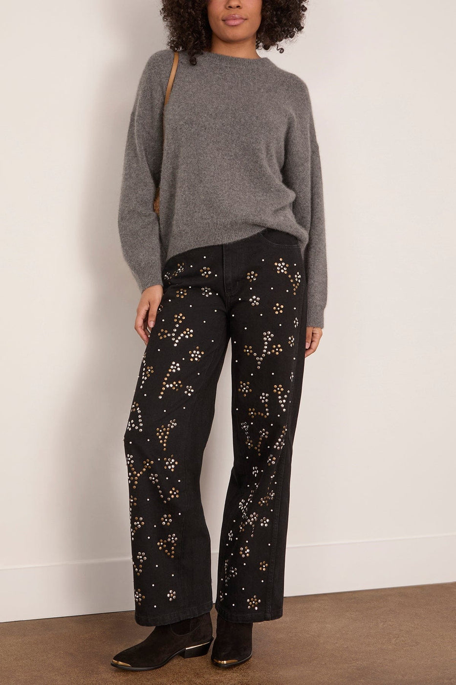 Sea Etta Denim Studded Jeans in Black