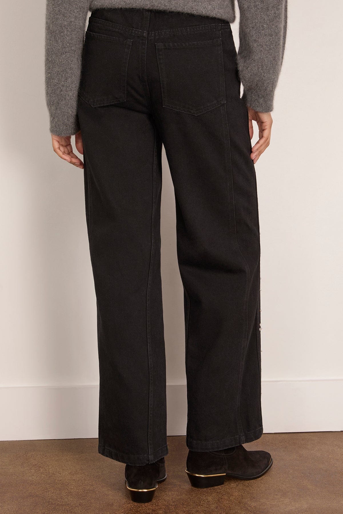 Sea Etta Denim Studded Jeans in Black