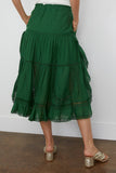 Sea Franca Lace Midi Skirt in Green