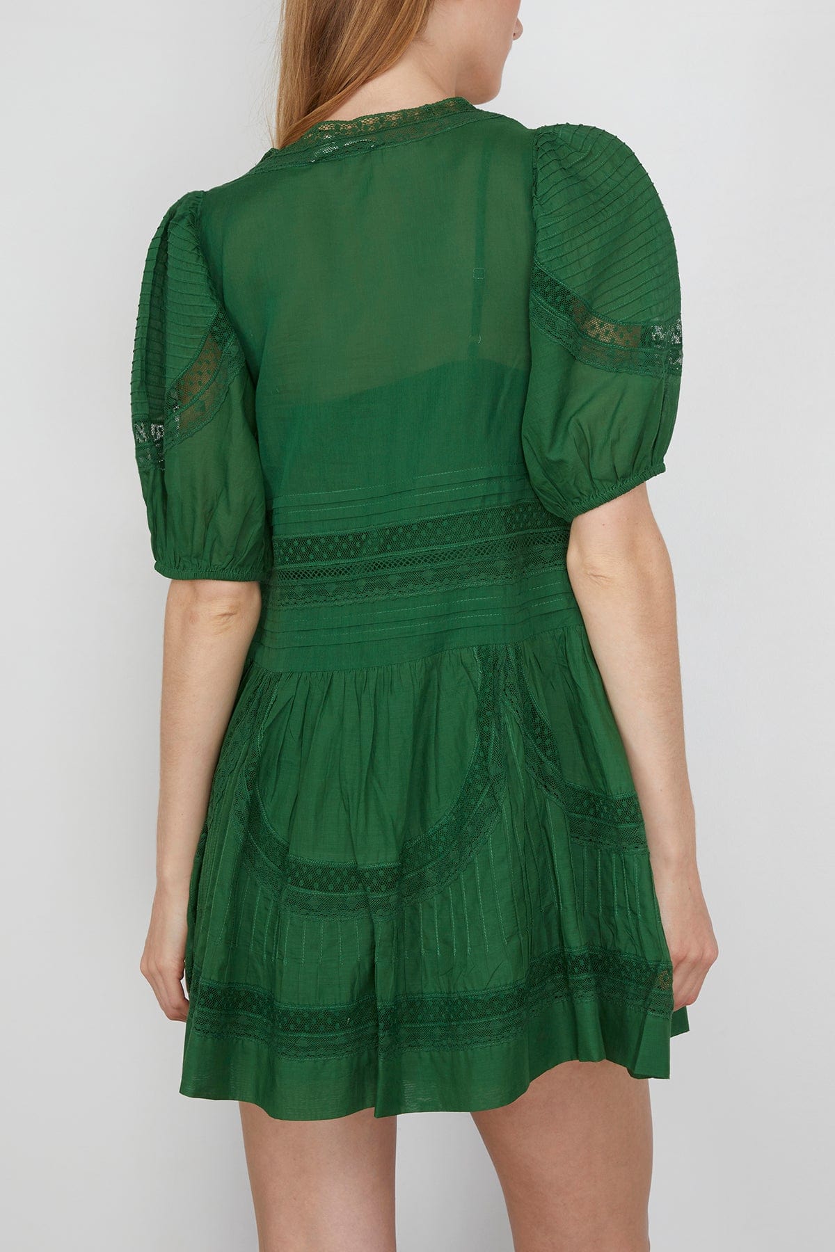 Sea Franca Lace Short Sleeve Dress in Green