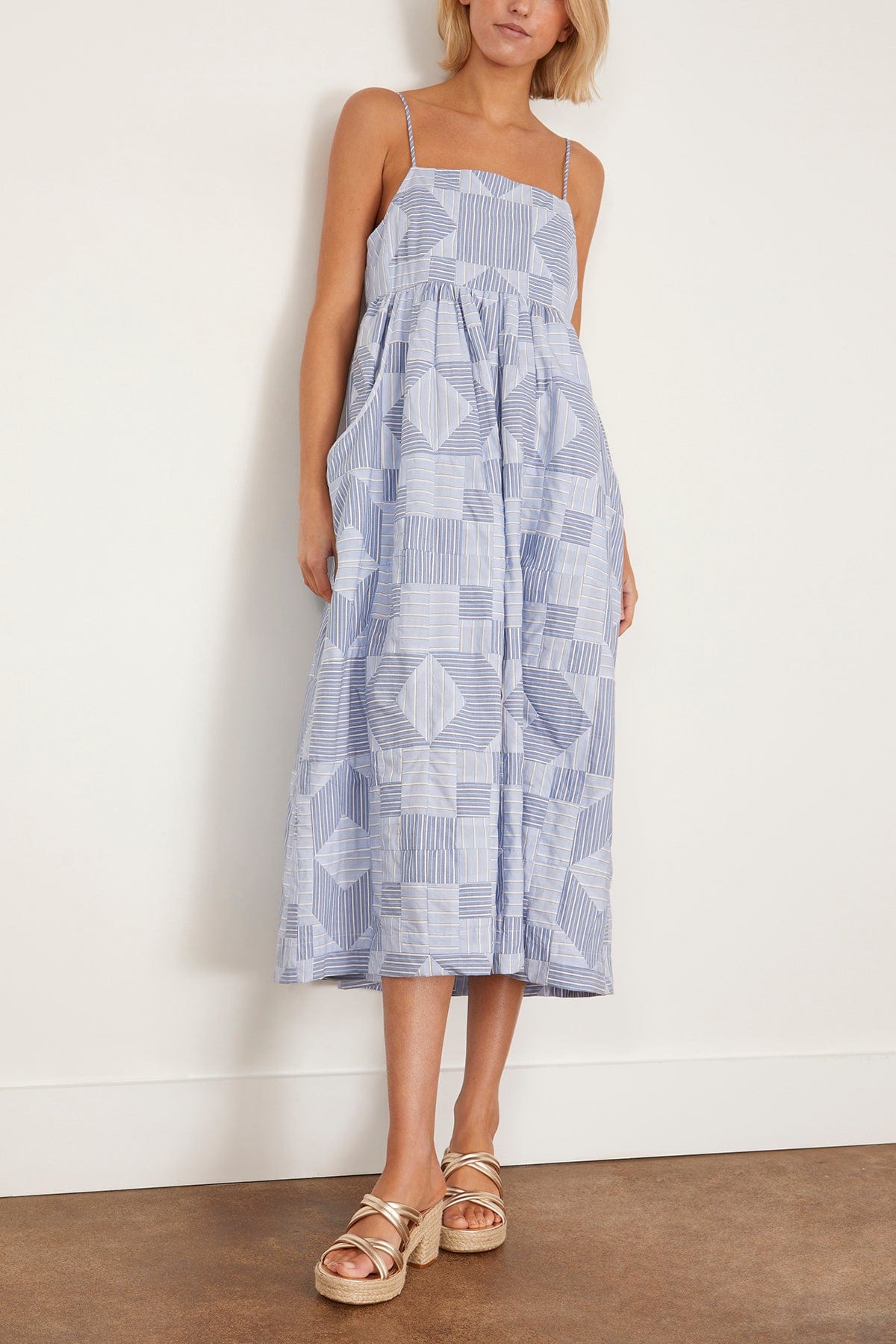 Sea Casual Dresses Helmi Striped Shirting Midi Dress in Blue SEA Helmi Striped Shirting Midi Dress in Blue