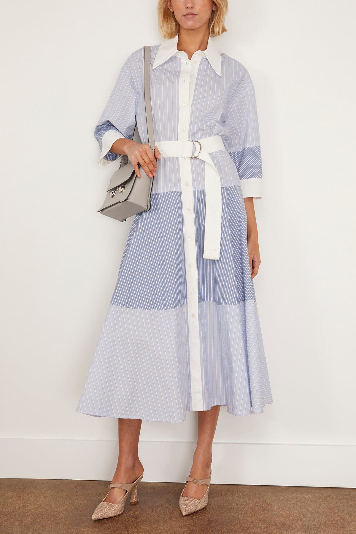 Sea Casual Dresses Helmi Striped Shirting Shirt Dress in Blue Simkhai Helmi Striped Shirting Shirt Dress in Blue