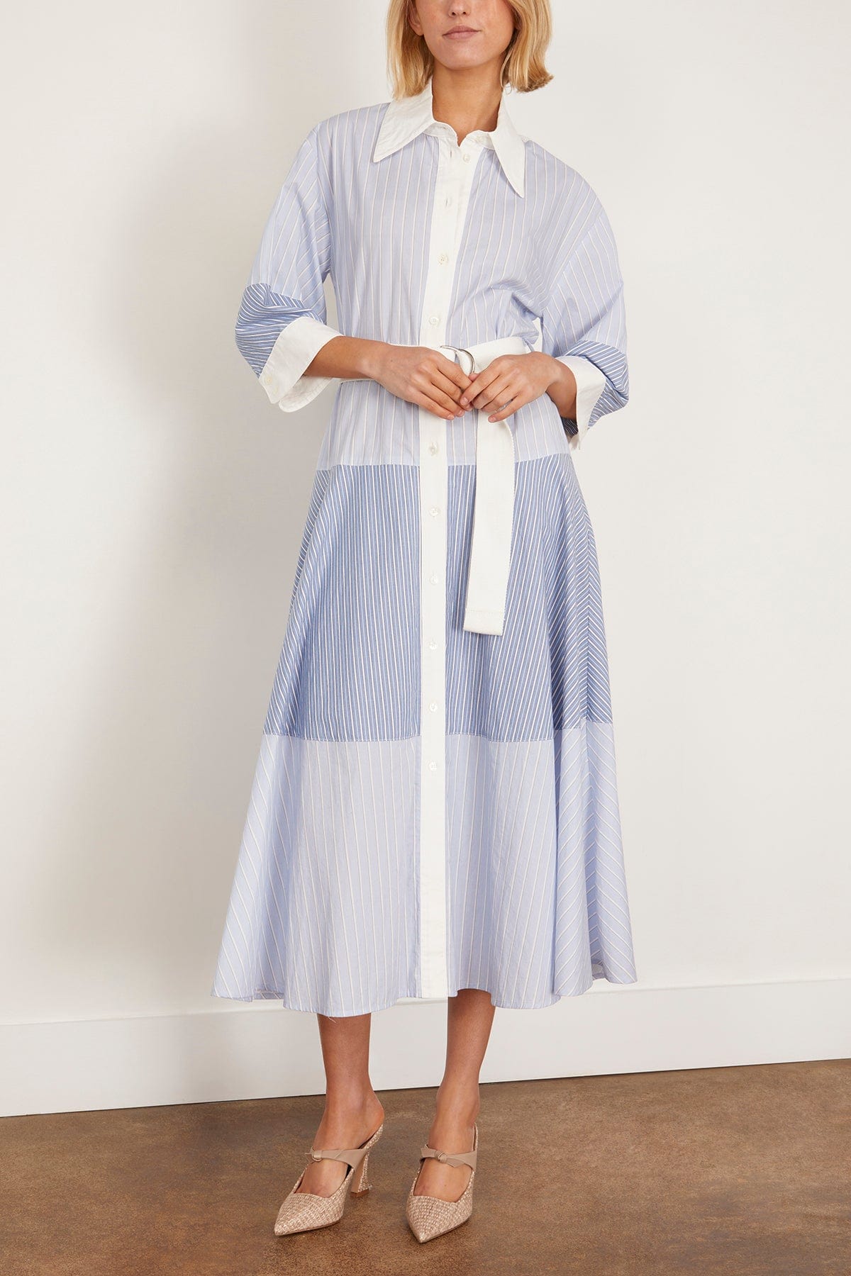 Sea Casual Dresses Helmi Striped Shirting Shirt Dress in Blue Simkhai Helmi Striped Shirting Shirt Dress in Blue