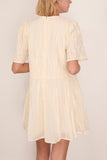 Sea Imogen Solid Short Sleeve Dress in Cream