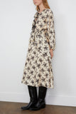 Sea Joan Print Tie Front Midi Dress in Cream