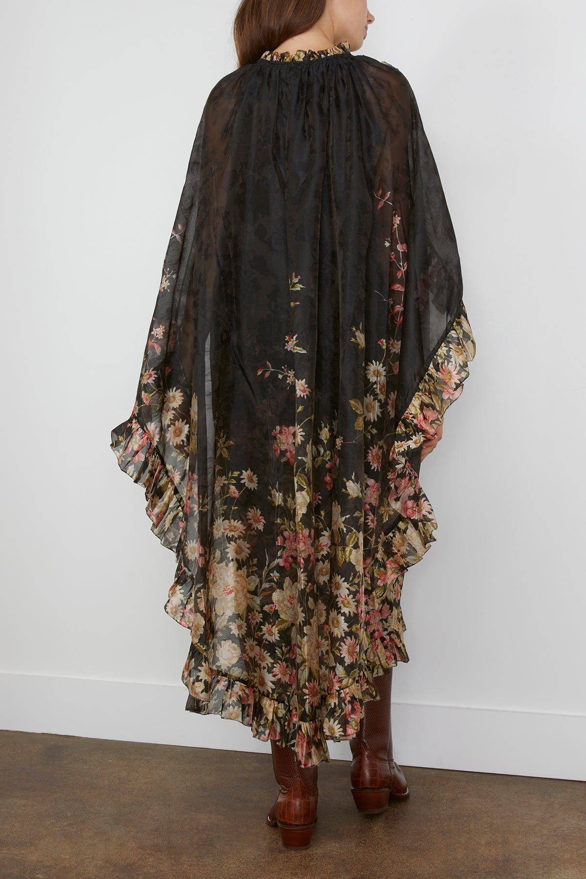 Sea Jolie Print Caped Midi Dress in Multi
