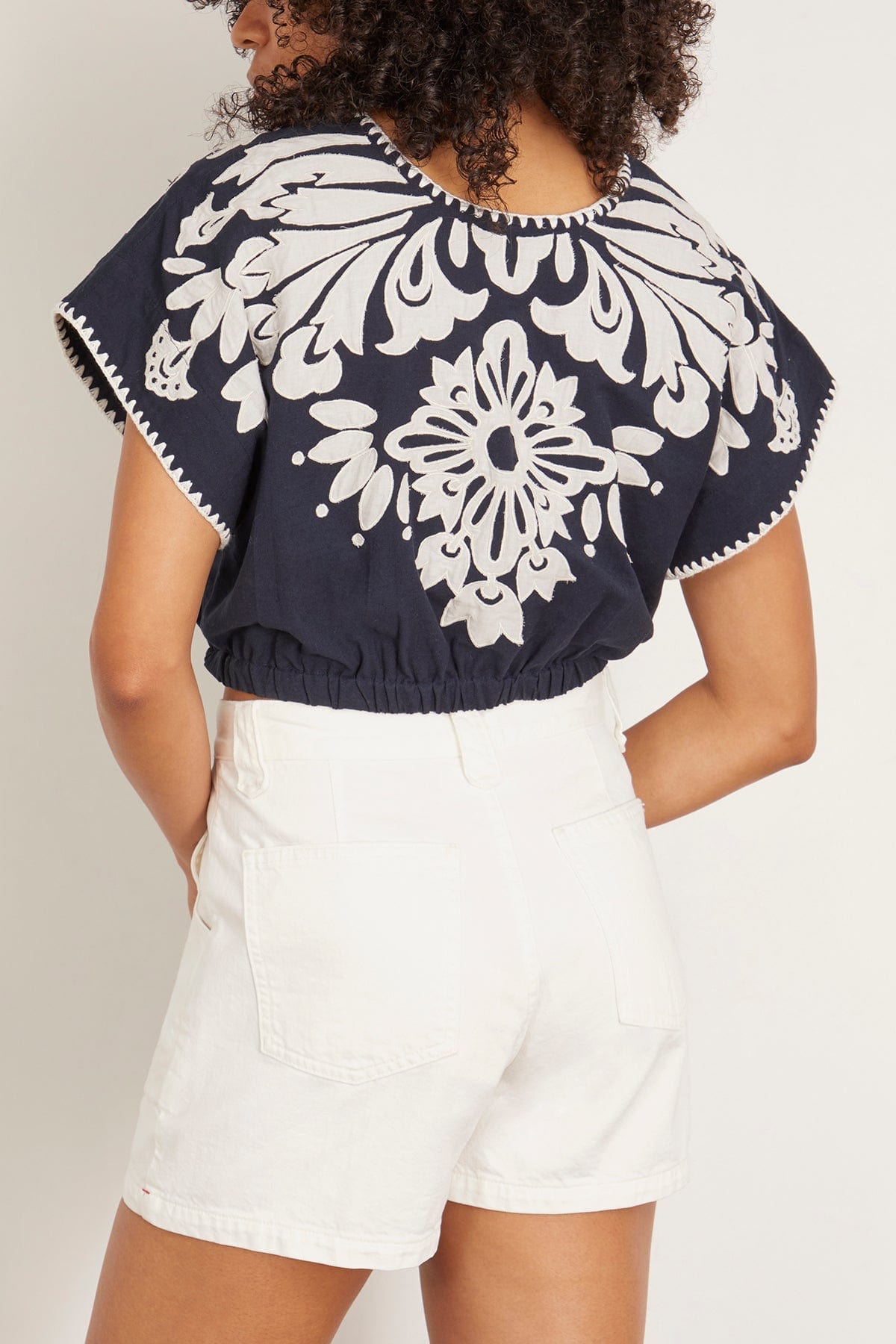 Sea Liliana Applique Top in Navy