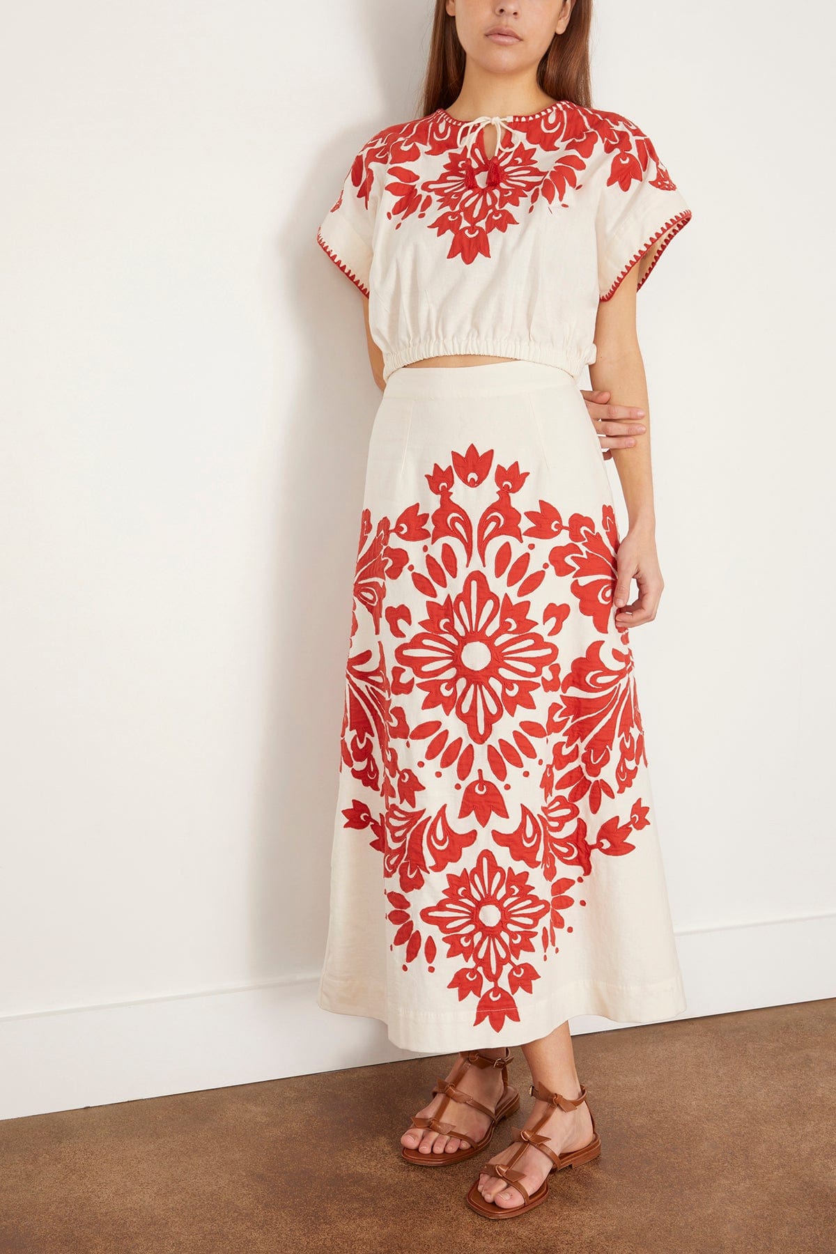 Sea Liliana Applique Top in Red