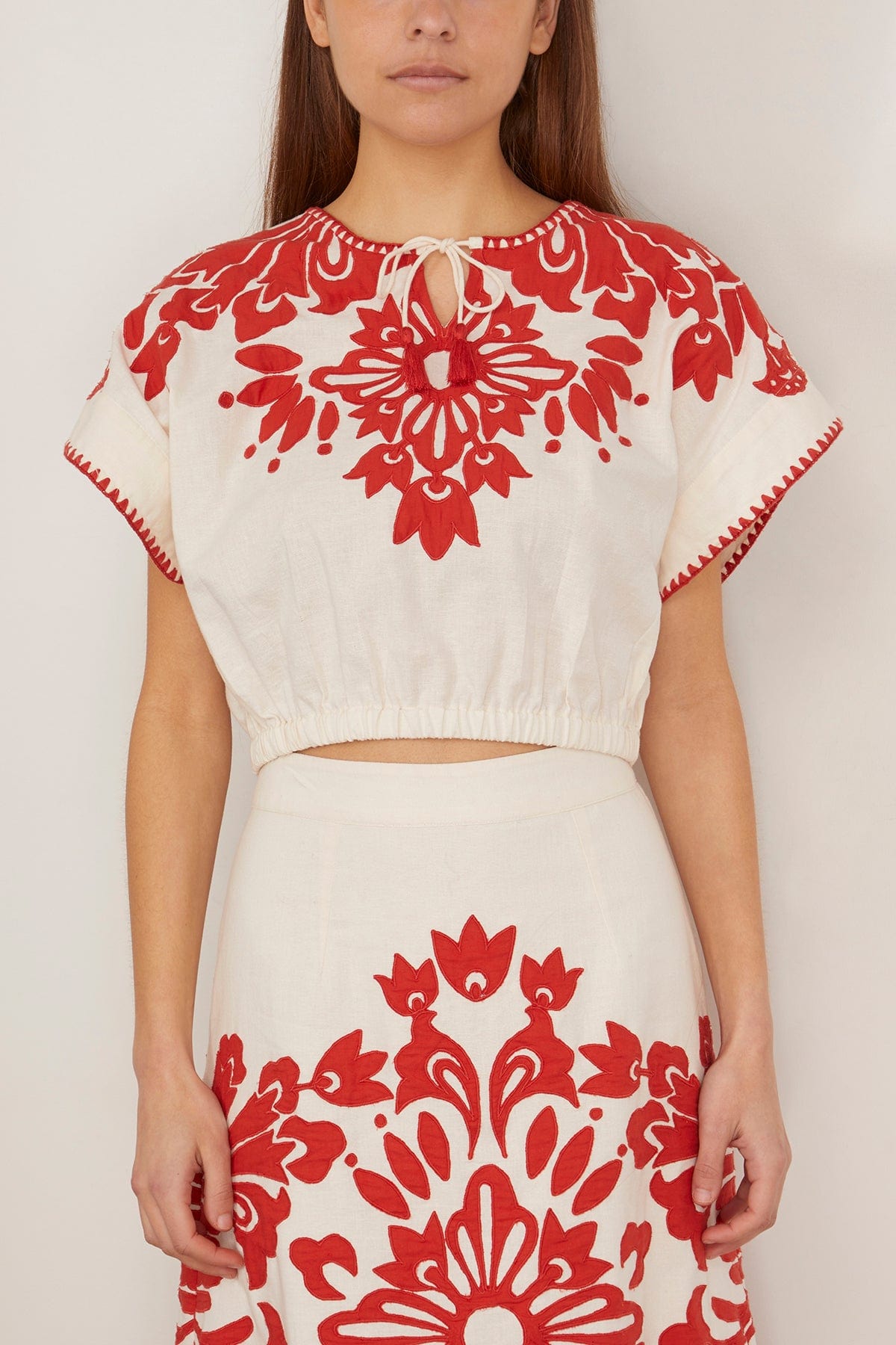 Sea Liliana Applique Top in Red