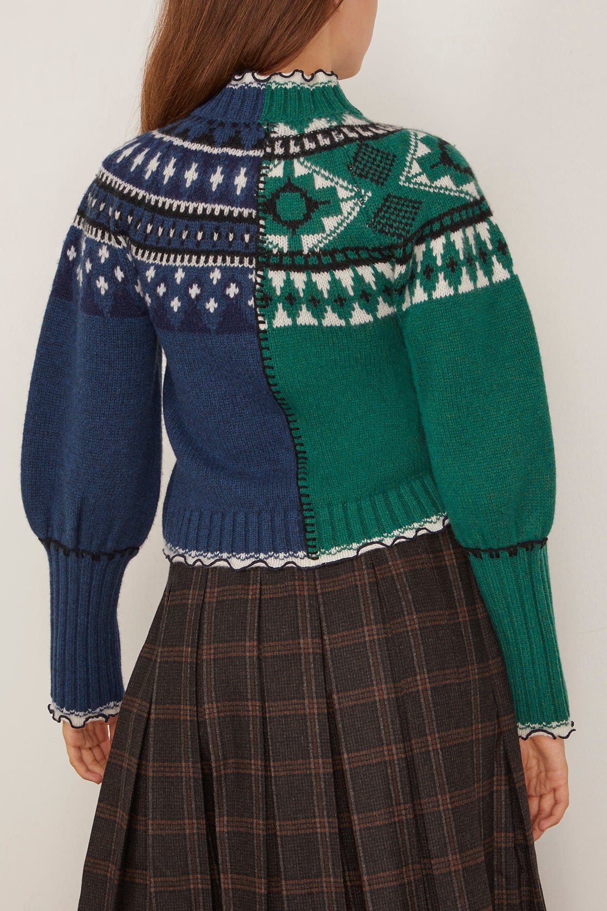 Sea Linea Fair Isle Zip Front Cardigan in Multi