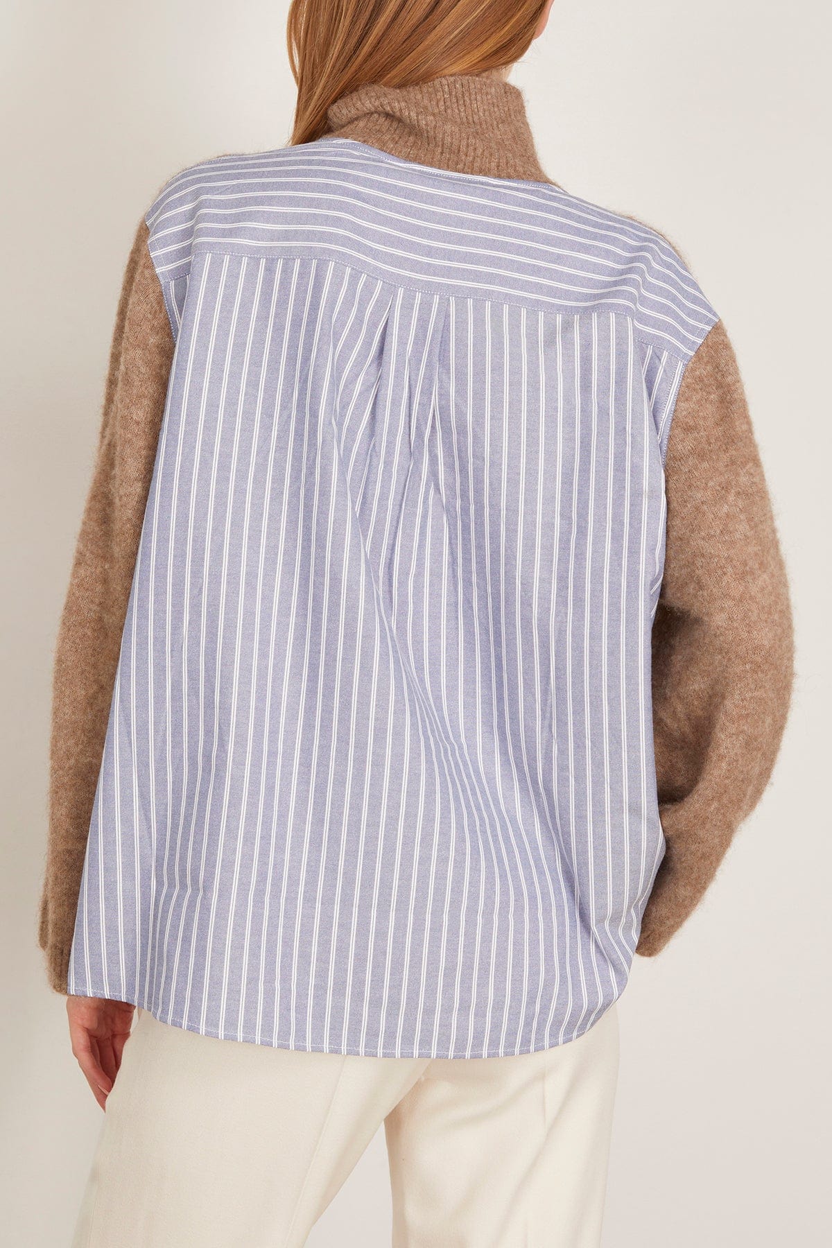 Sea Mallory Combo Knit Turtleneck Sweater in Camel