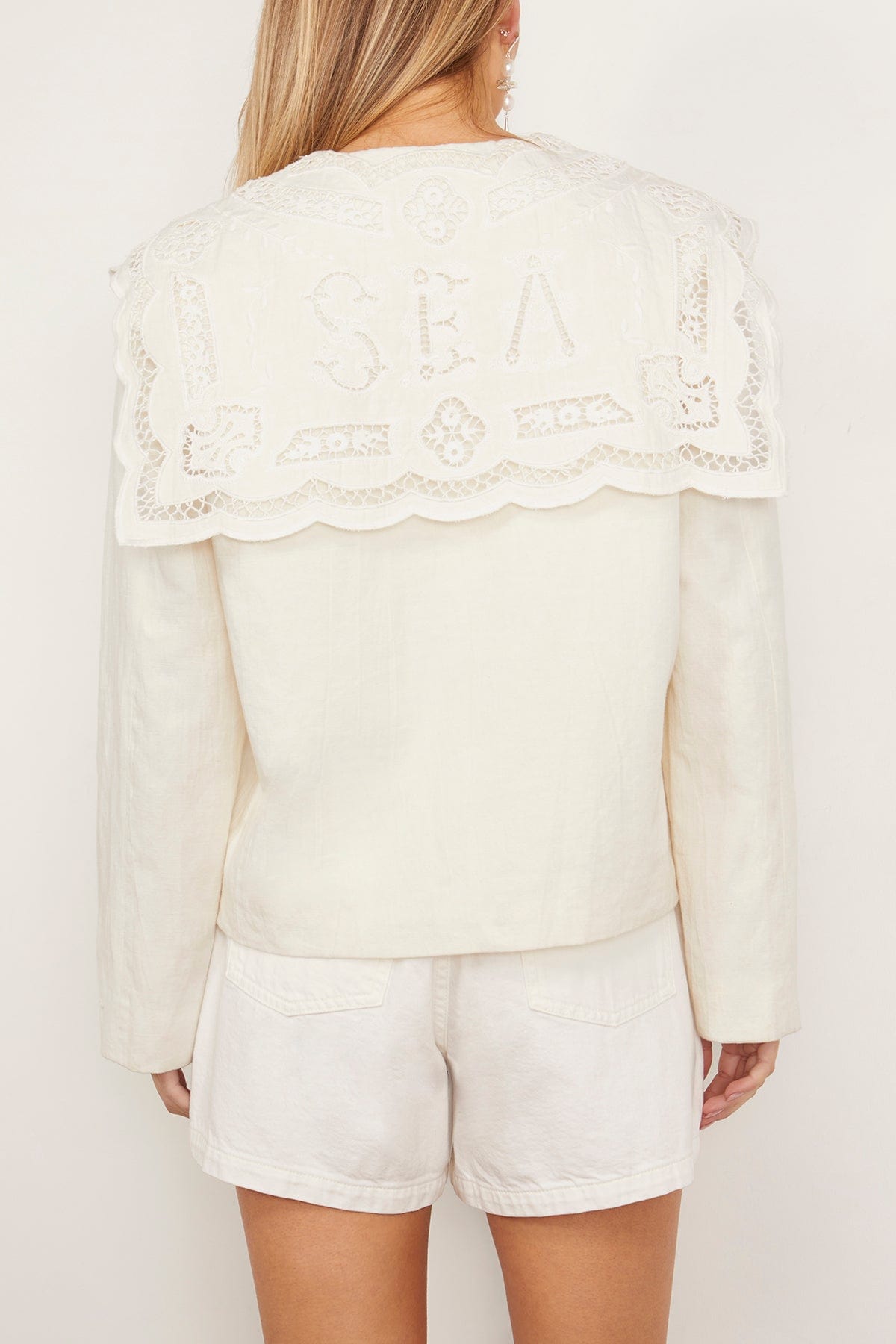 Sea Marie Embroidery Jacket in White