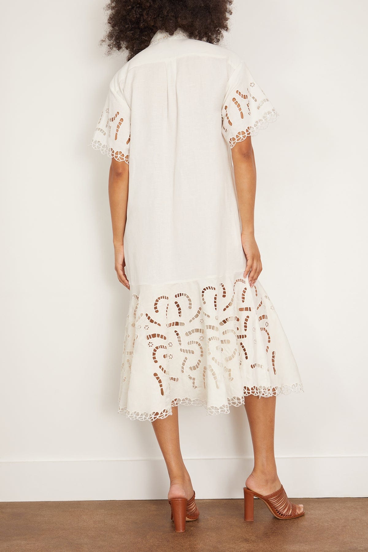 Sea Casual Dresses Marja Embroidery Shirt Dress in Pearl SEA Marja Embroidery Shirt Dress in Pearl