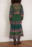 Sea Melba Print Long Sleeve Midi Dress in Green