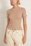 Sea Ruby Knit Tee in Champagne